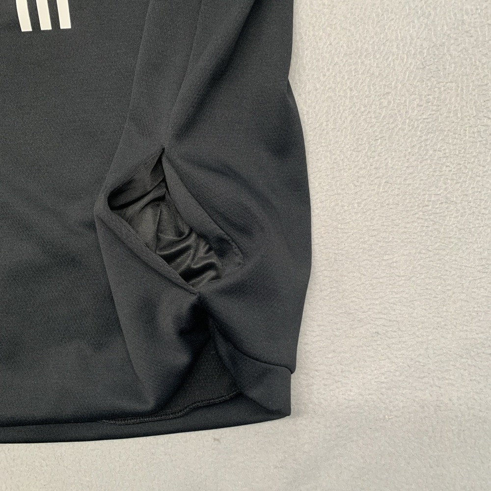 Adidas Mens Response 1/4 Zip Black Sweatshirt Large Wicking Quick Dry Activewear - Picture 9 of 14
